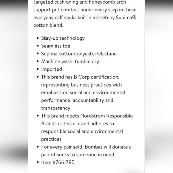 Bombas Solids Calf Crew Sock - Picture 4 of 5